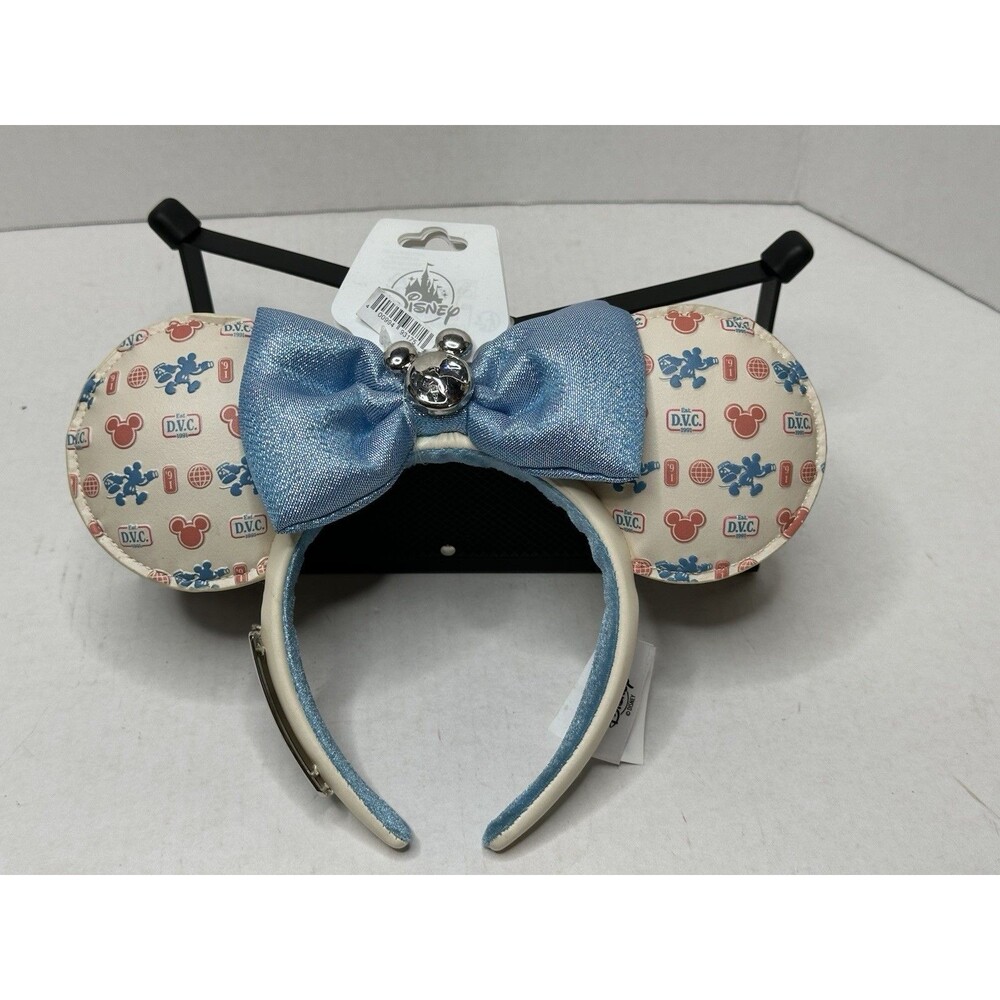 Disney Vacation Club DVC Mickey Mouse Icon White Blue Ears Headband 2025 NEW!
